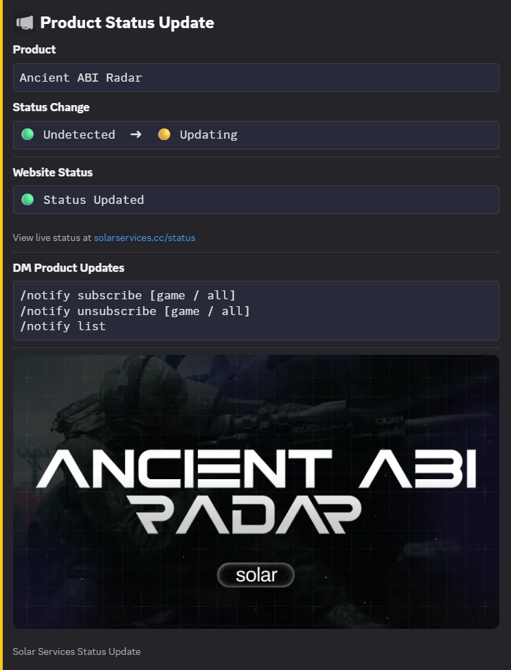 Updating status Discord embed