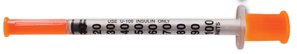 1,0 ml Spritze mit 100 Einheiten