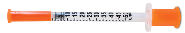 0,5 ml Spritze mit 50 Einheiten