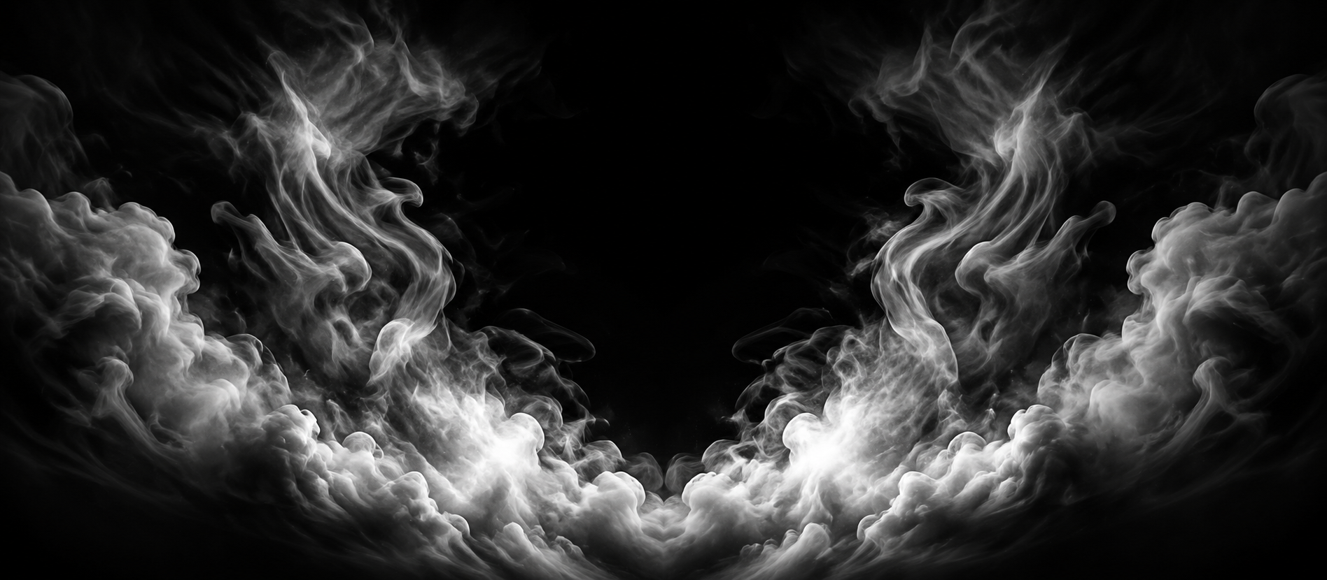 Black and white smoke burst