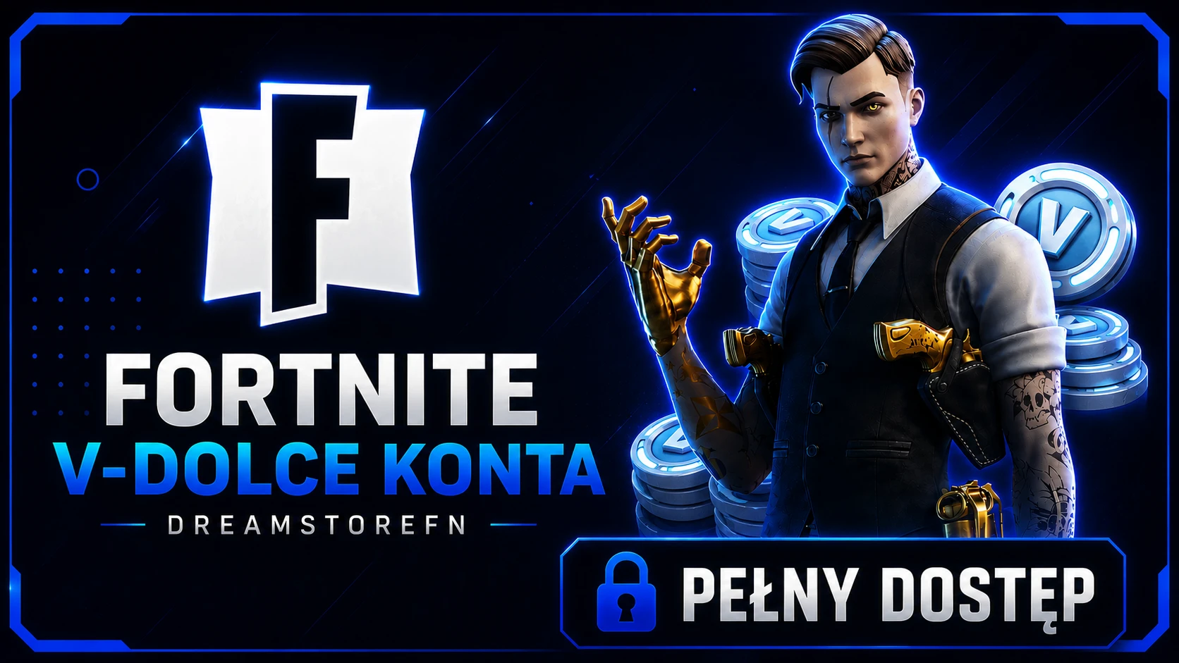 KONTA FORTNITE Z VDOLCAMI 1000-4000 | FA