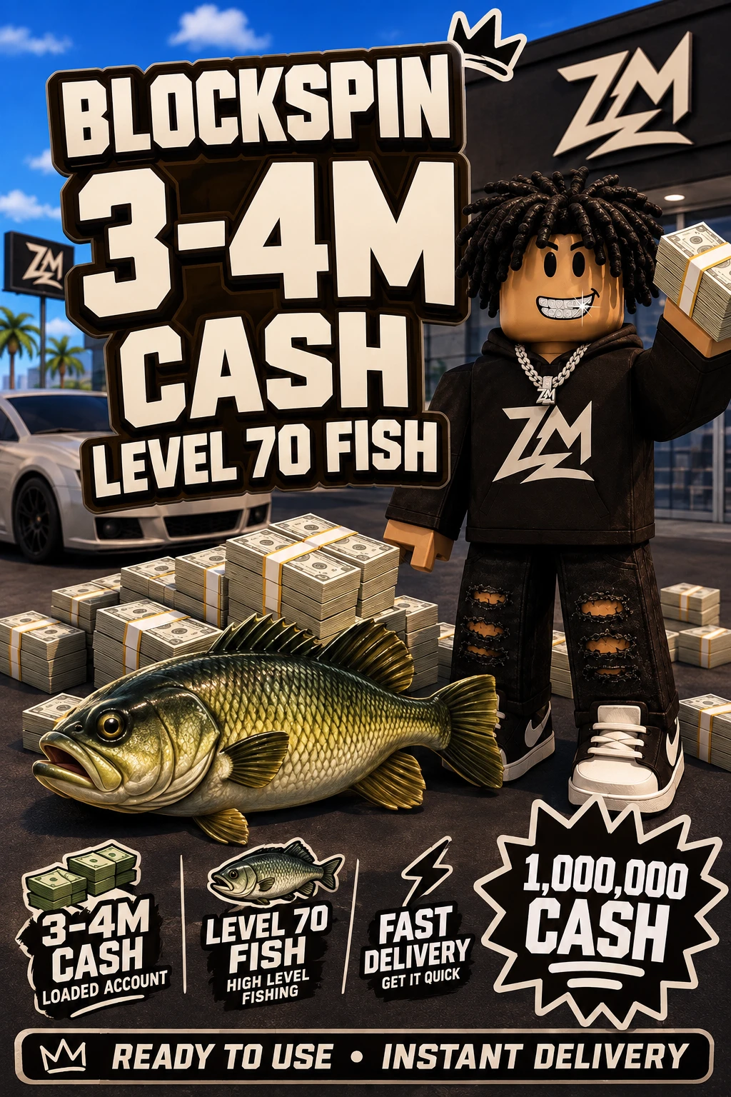 BlockSpin 3-4m Level 70 fish