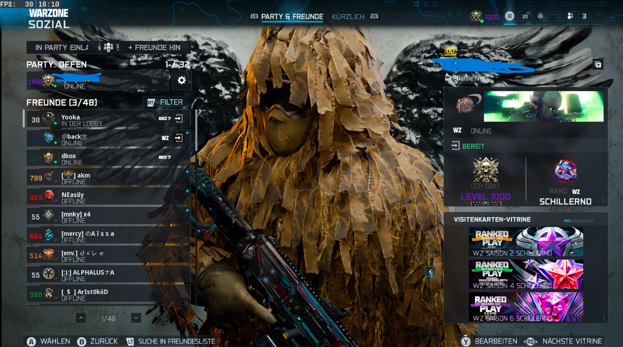 LEVEL 1000 OG stacked MW2-B07 Account