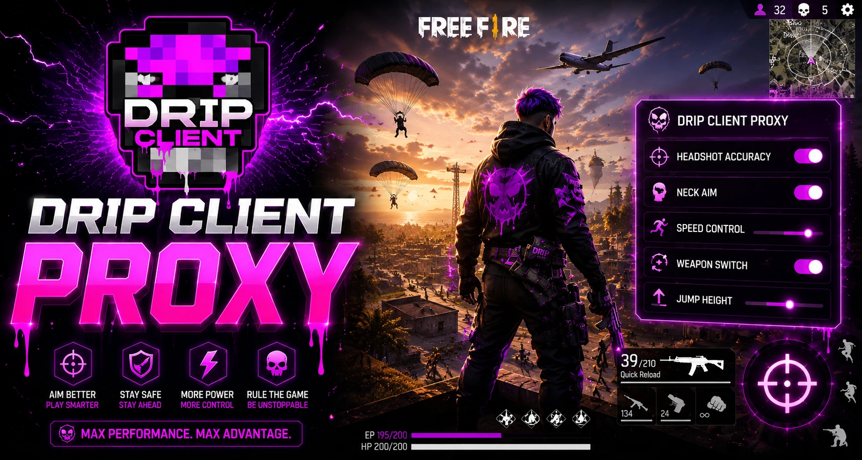 Drip Client Proxy - Free Fire Mod