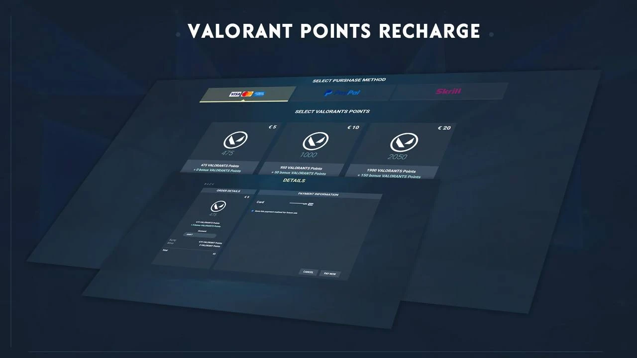 Valorant Riot Points Recharge Page