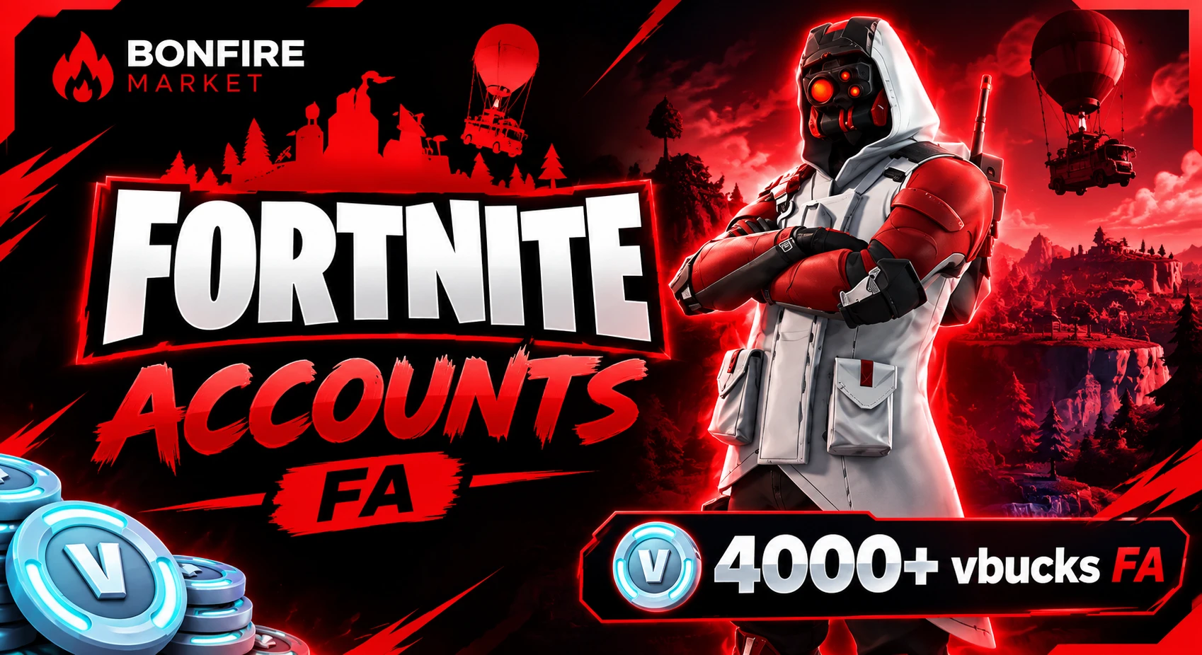 4000-10000 VBucks Fortnite Fa Account