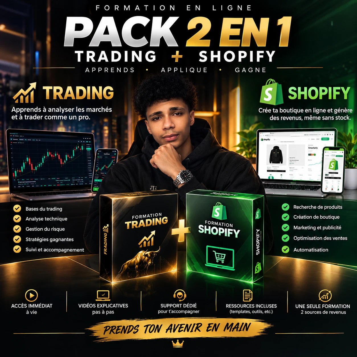 Pack trading plus shopify