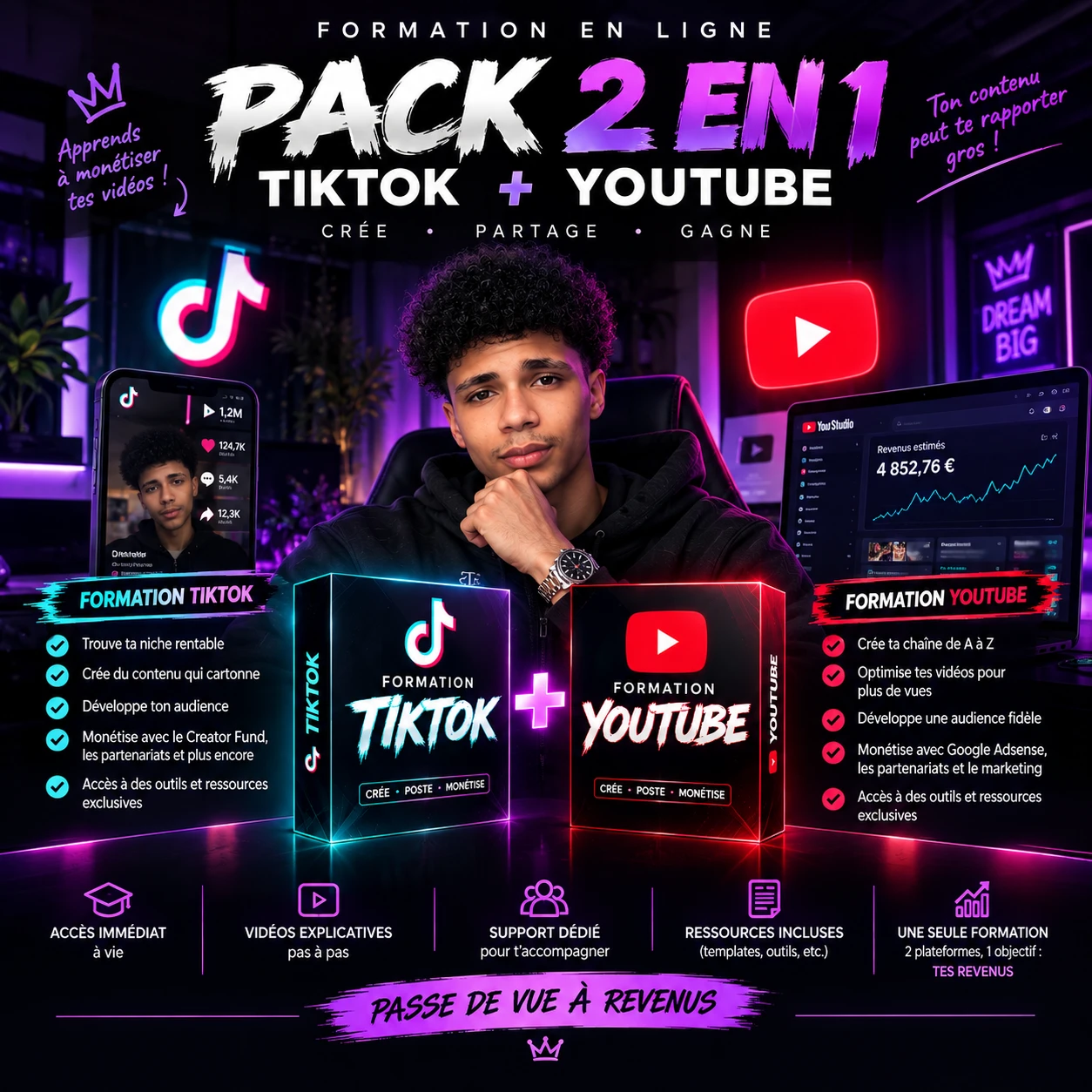 Pack Tiktok et youtube