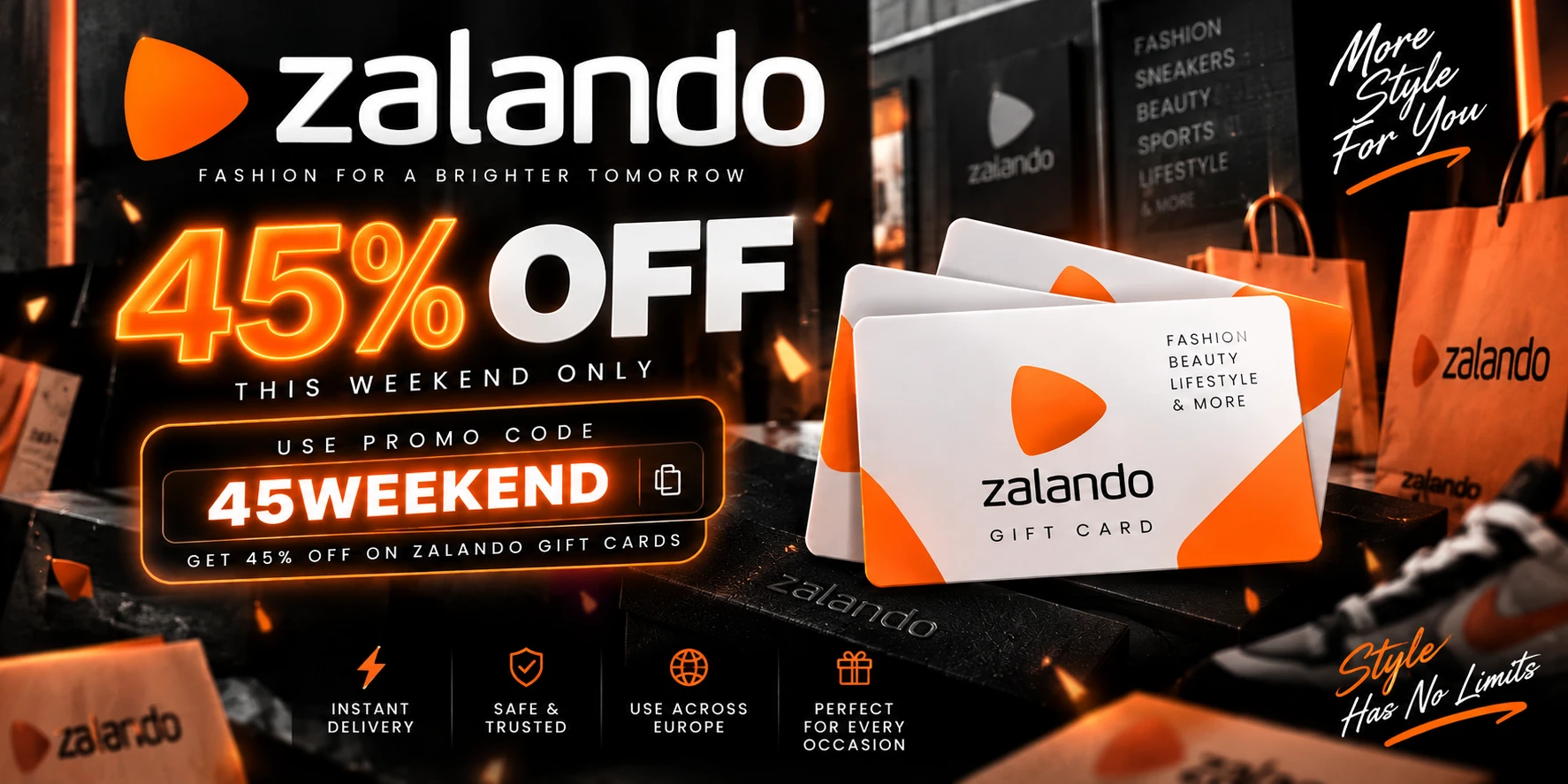 USE CODE 45WEEKEND TO ACTIVATE YOUR DISCOUNT SHOPPING
