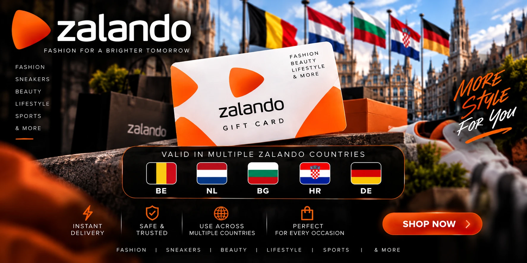 Zalando Giftcard BE, NL, DE, BG, CR