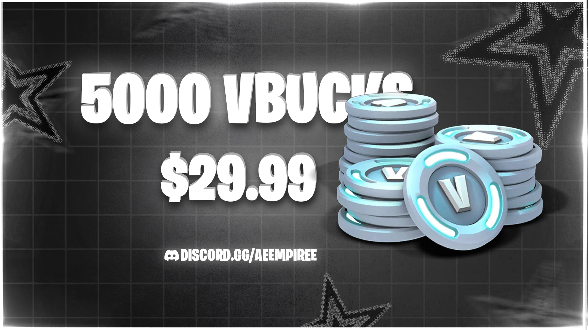5000 VBUCKS FA FORTNITE ACCOUNT