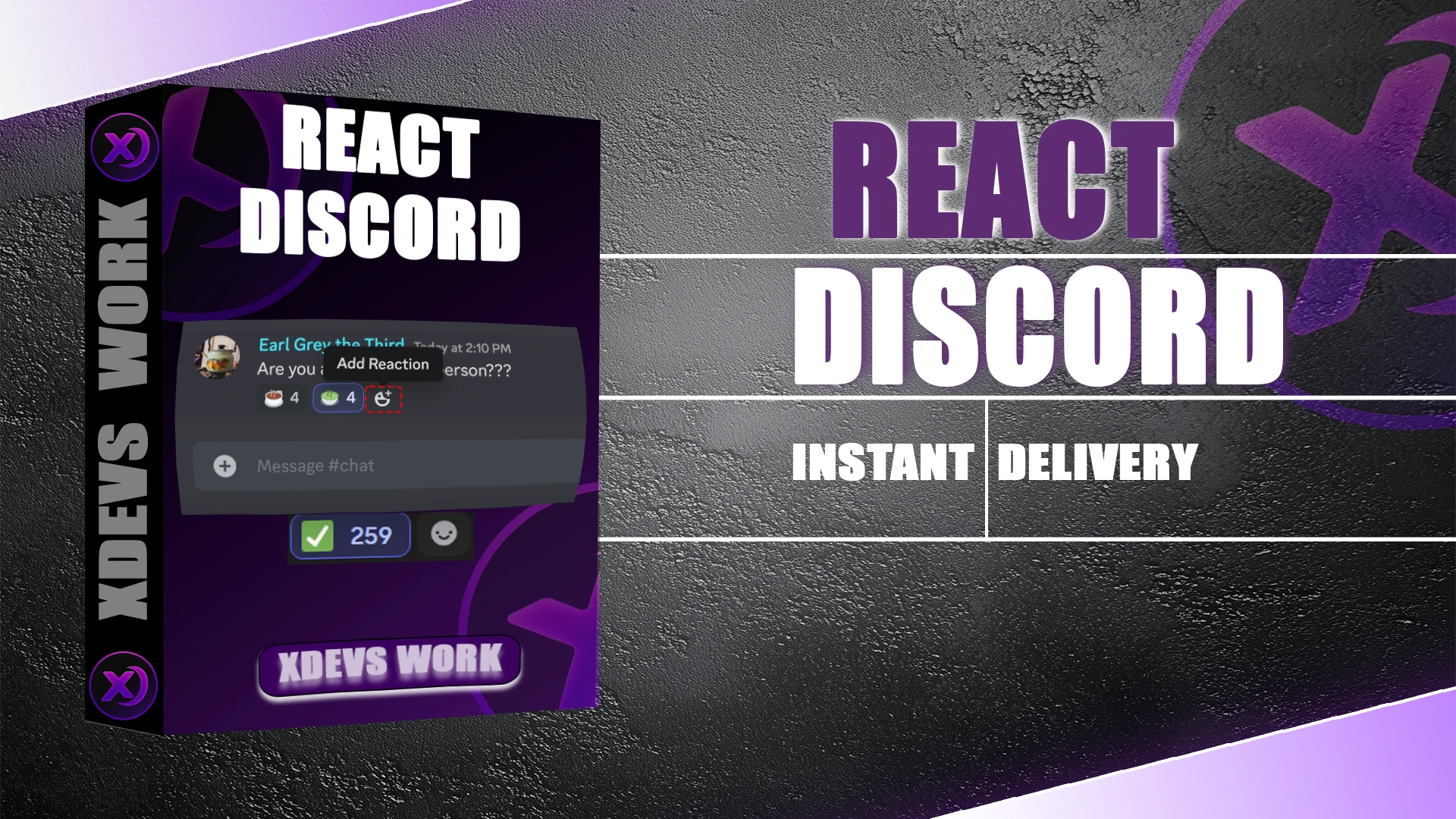 [ REACT MESSAGE  DISCORD ]