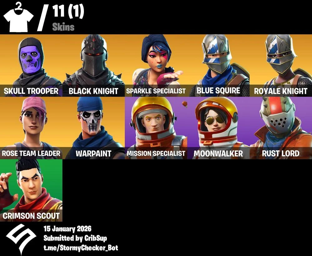[PC] | 11 Skins | OG STW | OG Skull Trooper | Black Knight | Sparkle Specialist 🔄 Last Match: Not Available