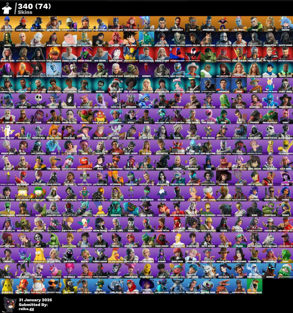 [PC] 340 skins | Renegade Raider | Master Chief | Blue Team Leader | Game Knight | Carbon Commando | Lina Scorch | Subzero Cryptic | Polo Prodigy | 150 VB