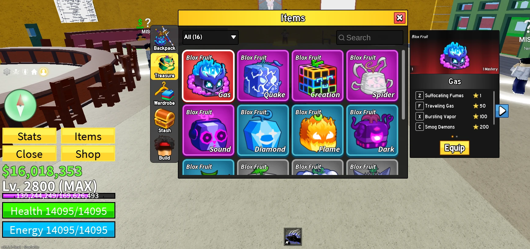 Godhuman + GAS FRUIT (MAX LEVEL) BLOX FRUITS ACCOUNT