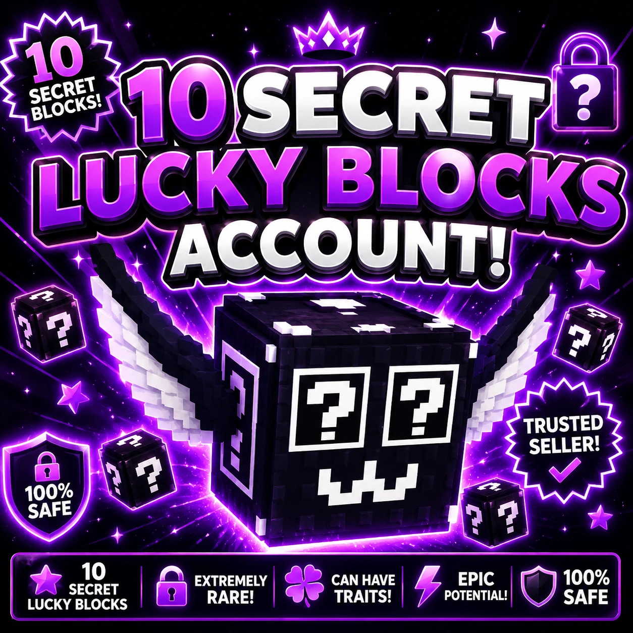 10X Secret Lucky Blocks Account (Can have traits and mutations)